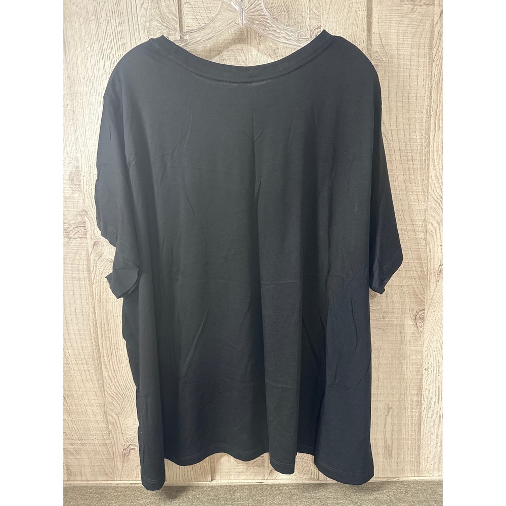 A New Day Womens Black Short Sleeve Crew Neck T-Shirt Plus Size 4X Classic